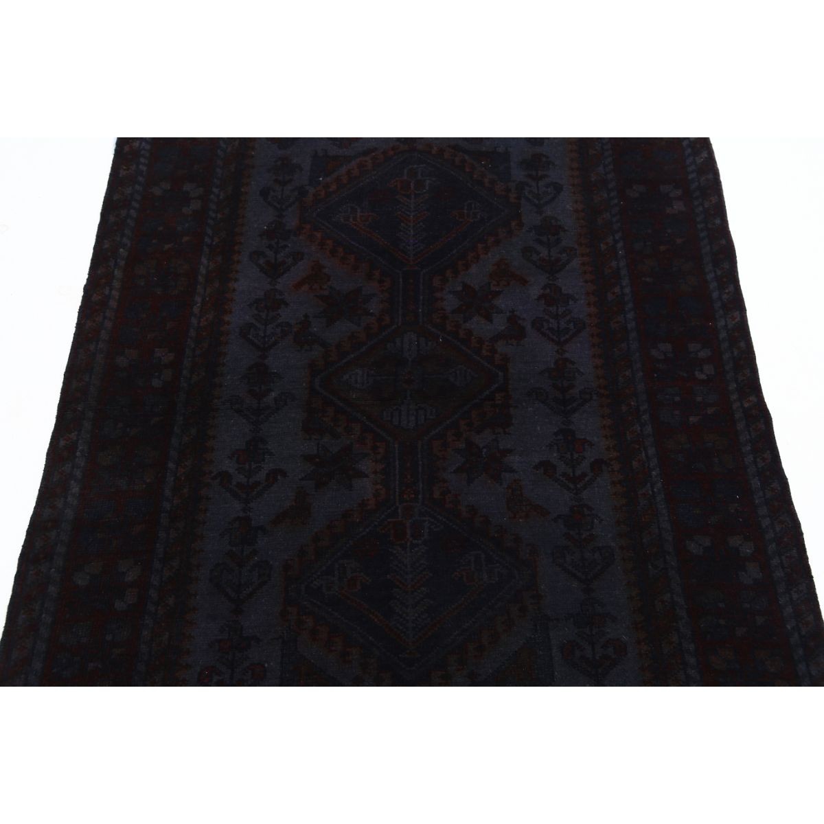 Overdye 4x5 Handmade Double Knotted Washable Wool Rug - Monochormatic
