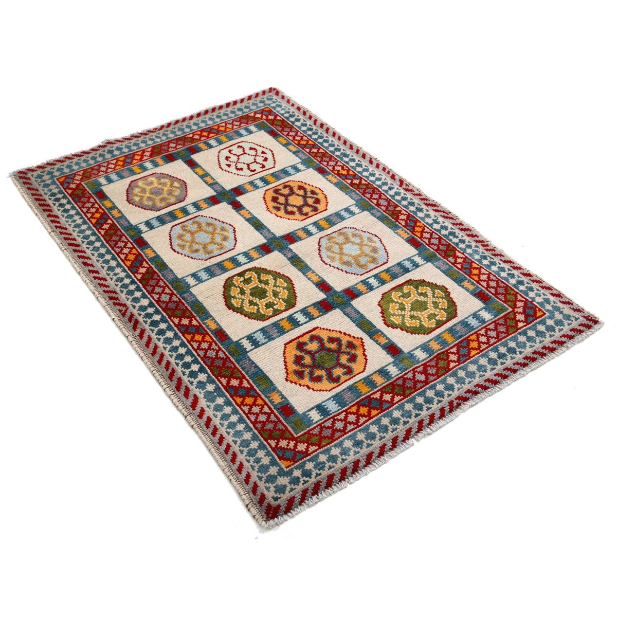 Revival 3x5 Handmade Double Knotted Washable Wool Rug - Colorful