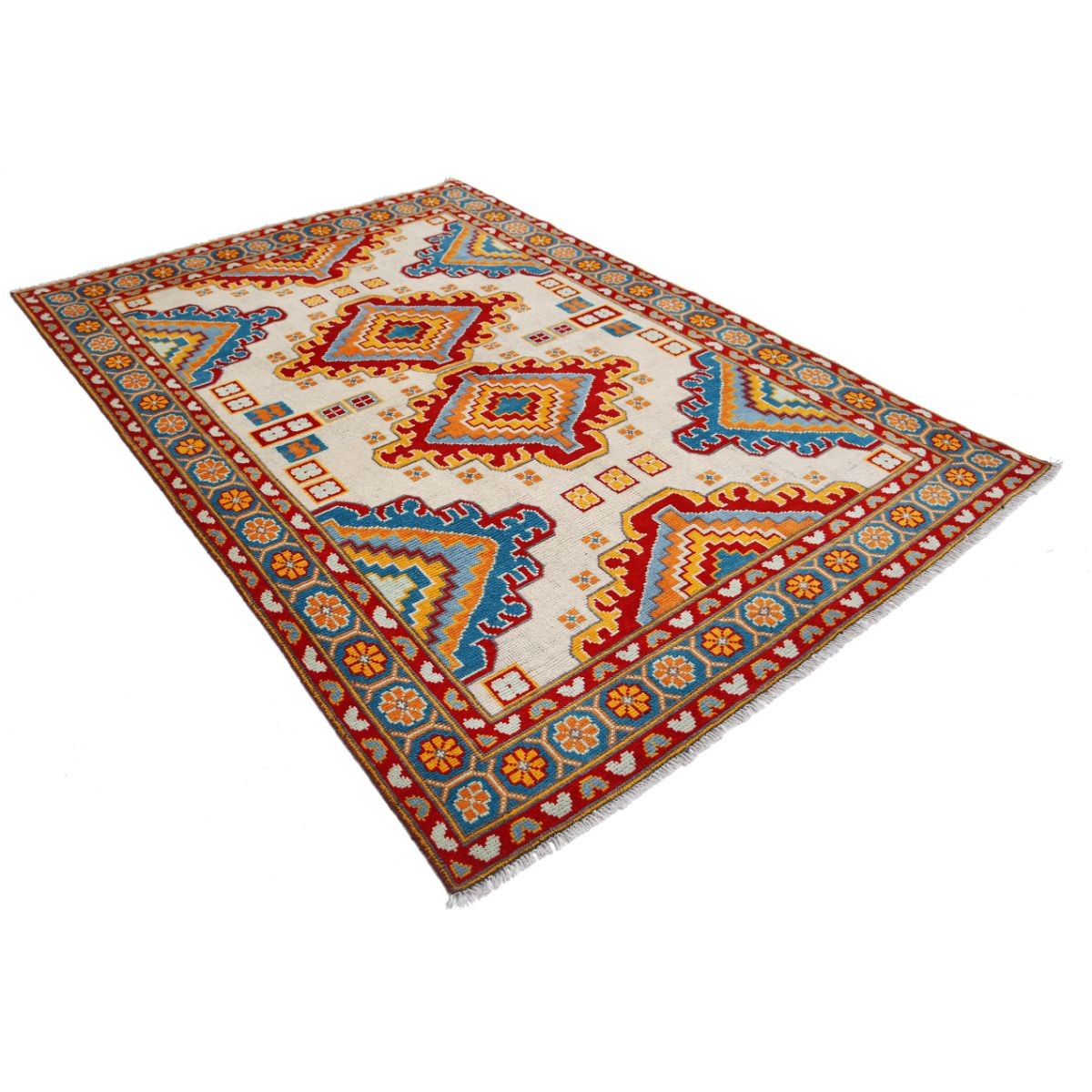 Revival 6x8 Handmade Double Knotted Washable Wool Rug - Colorful
