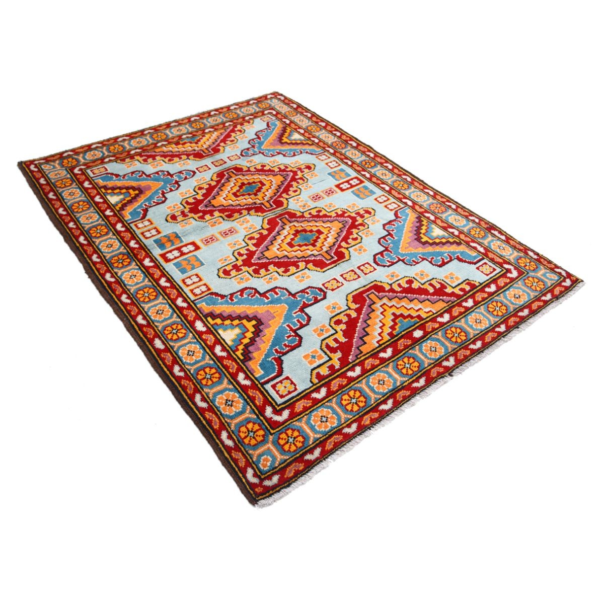 Revival 5x7 Handmade Double Knotted Washable Wool Rug - Colorful