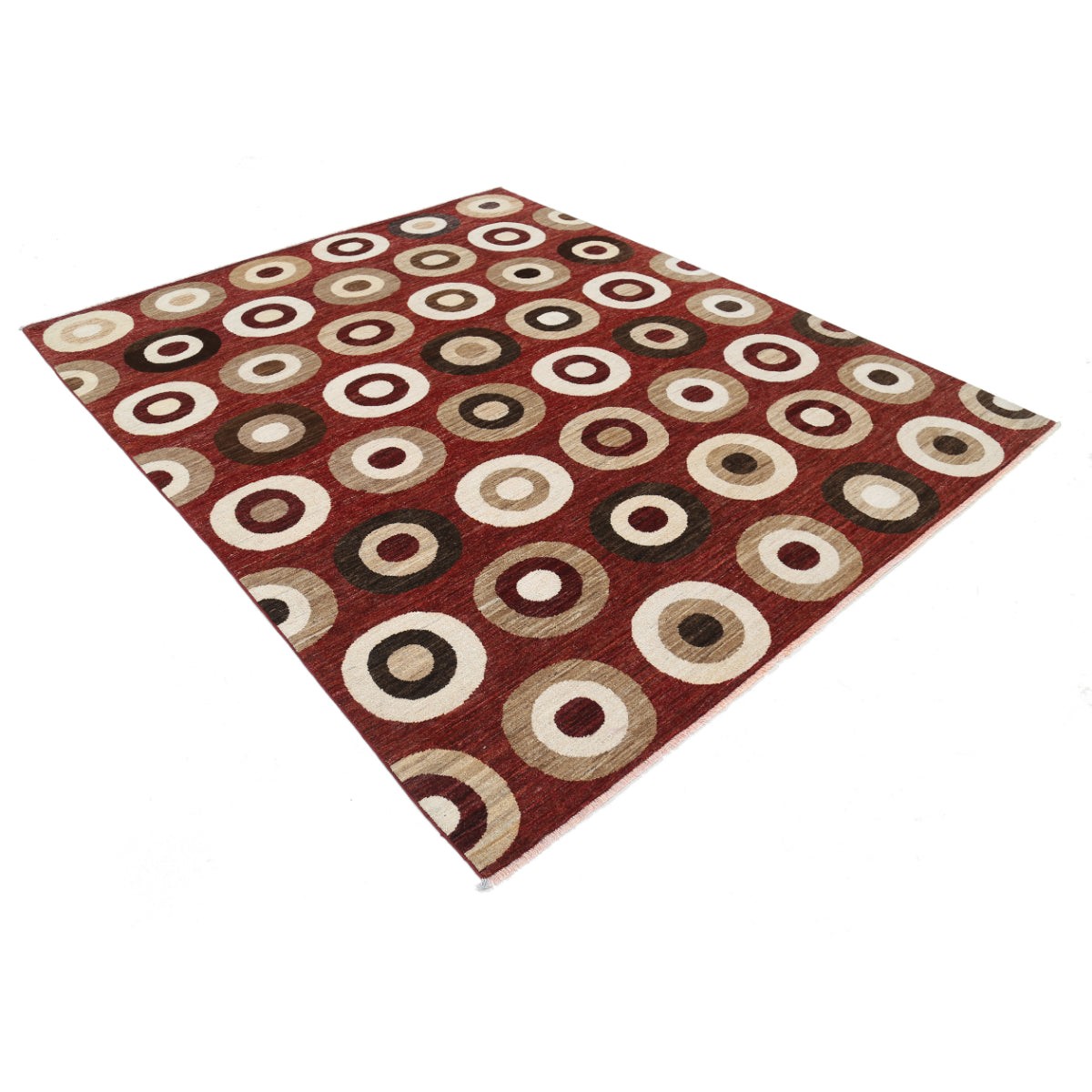 Modcar 8x9 Handmade Double Knotted Washable Wool Rug - Colorful