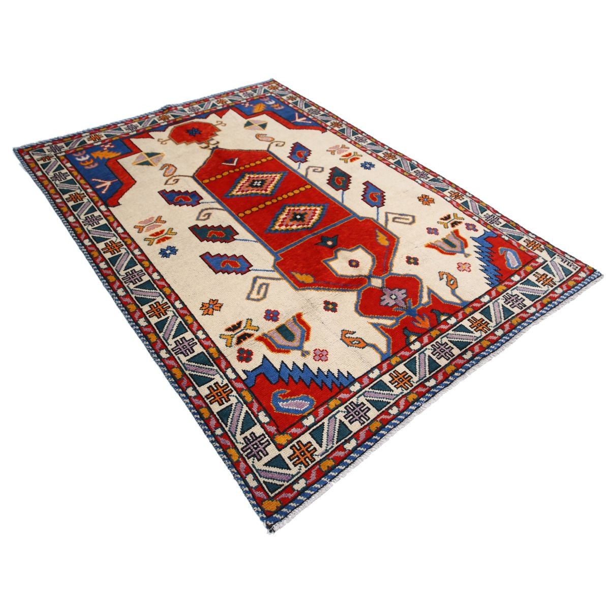 Revival 5x8 Handmade Double Knotted Washable Wool Rug - Colorful
