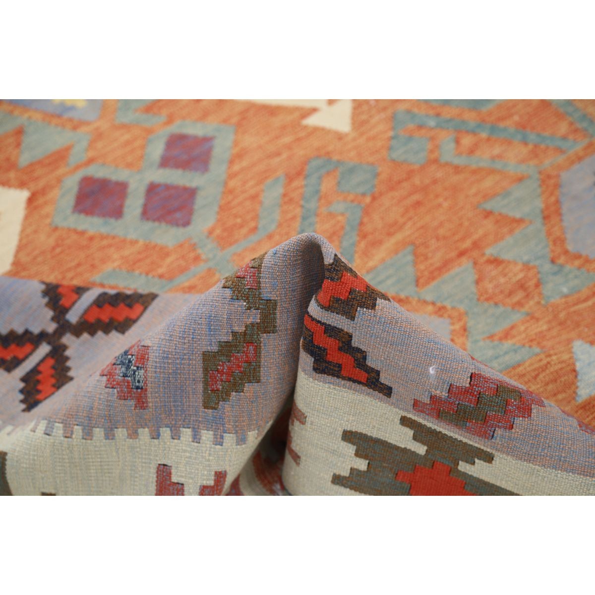 Kafkaas 6x10 Hand Woven Washable Wool Rug - Colorful