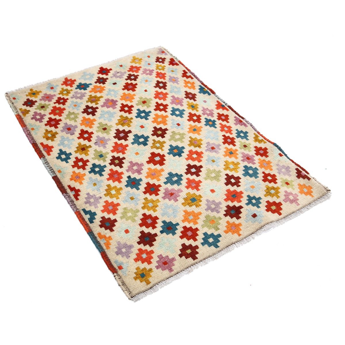 Revival 3x4 Handmade Double Knotted Washable Wool Rug - Colorful