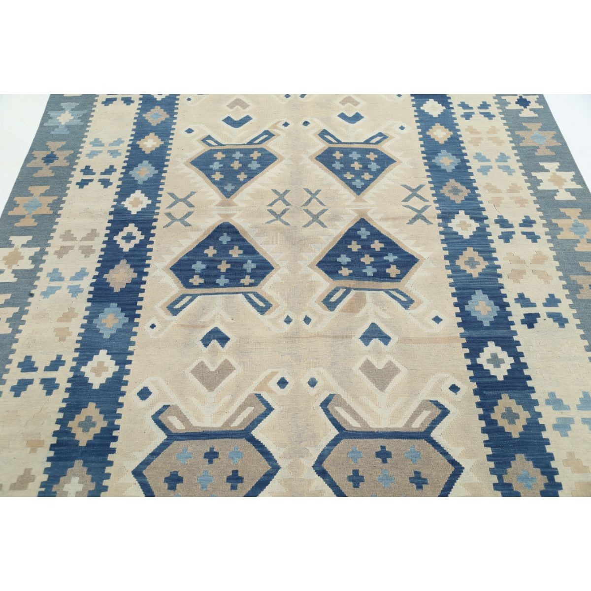 Kafkaas 6x10 Hand Woven Washable Wool Rug - Soft Hues