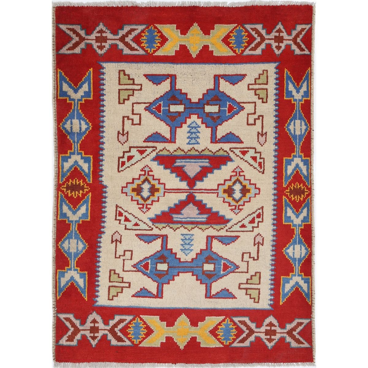 Revival 3x5 Handmade Double Knotted Washable Wool Rug - Colorful