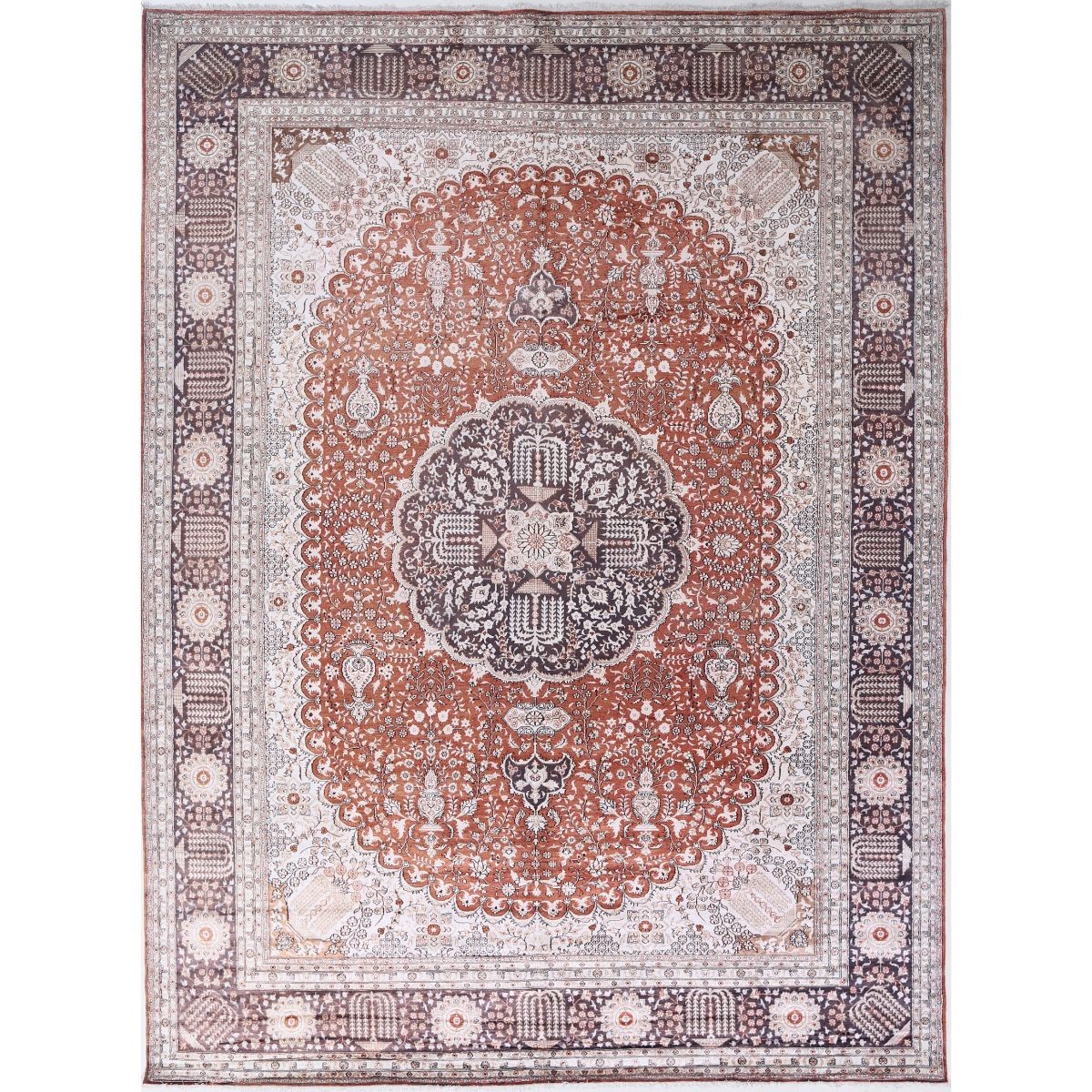 Heritage 10x14 Handmade Double Knotted Washable Silk Rug - Colorful