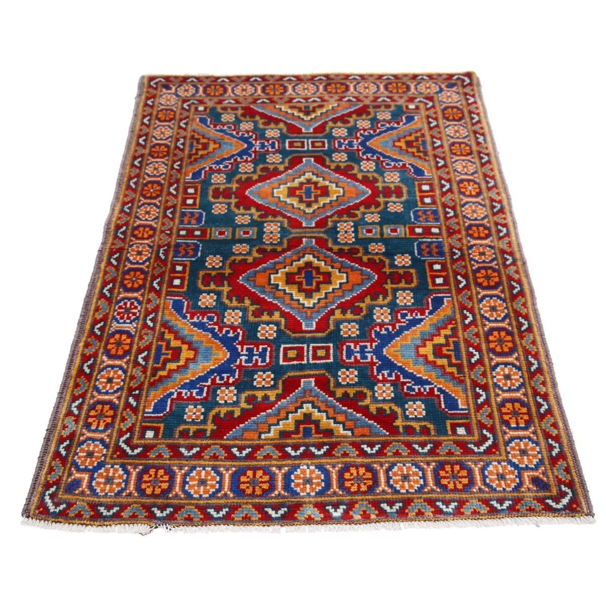 Revival 3x5 Handmade Double Knotted Washable Wool Rug - Colorful