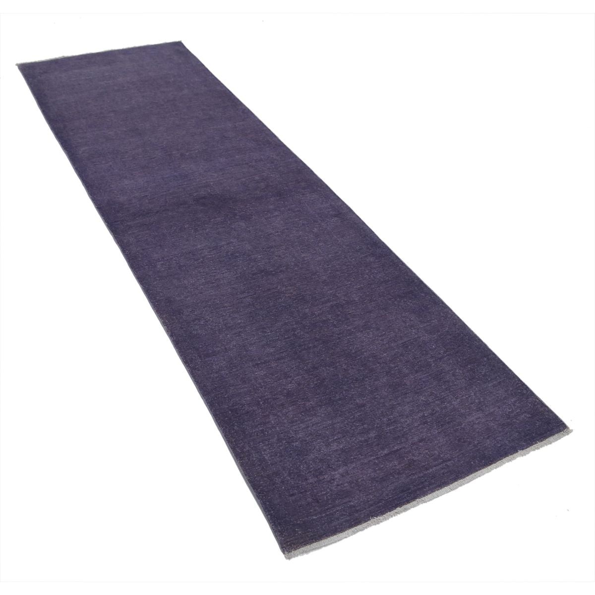 Overdye 3x8 Handmade Double Knotted Washable Wool Runner - Monochormatic