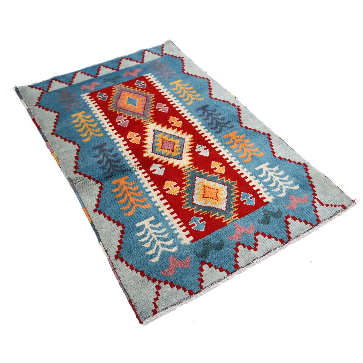 Revival 3x5 Handmade Double Knotted Washable Wool Rug - Colorful