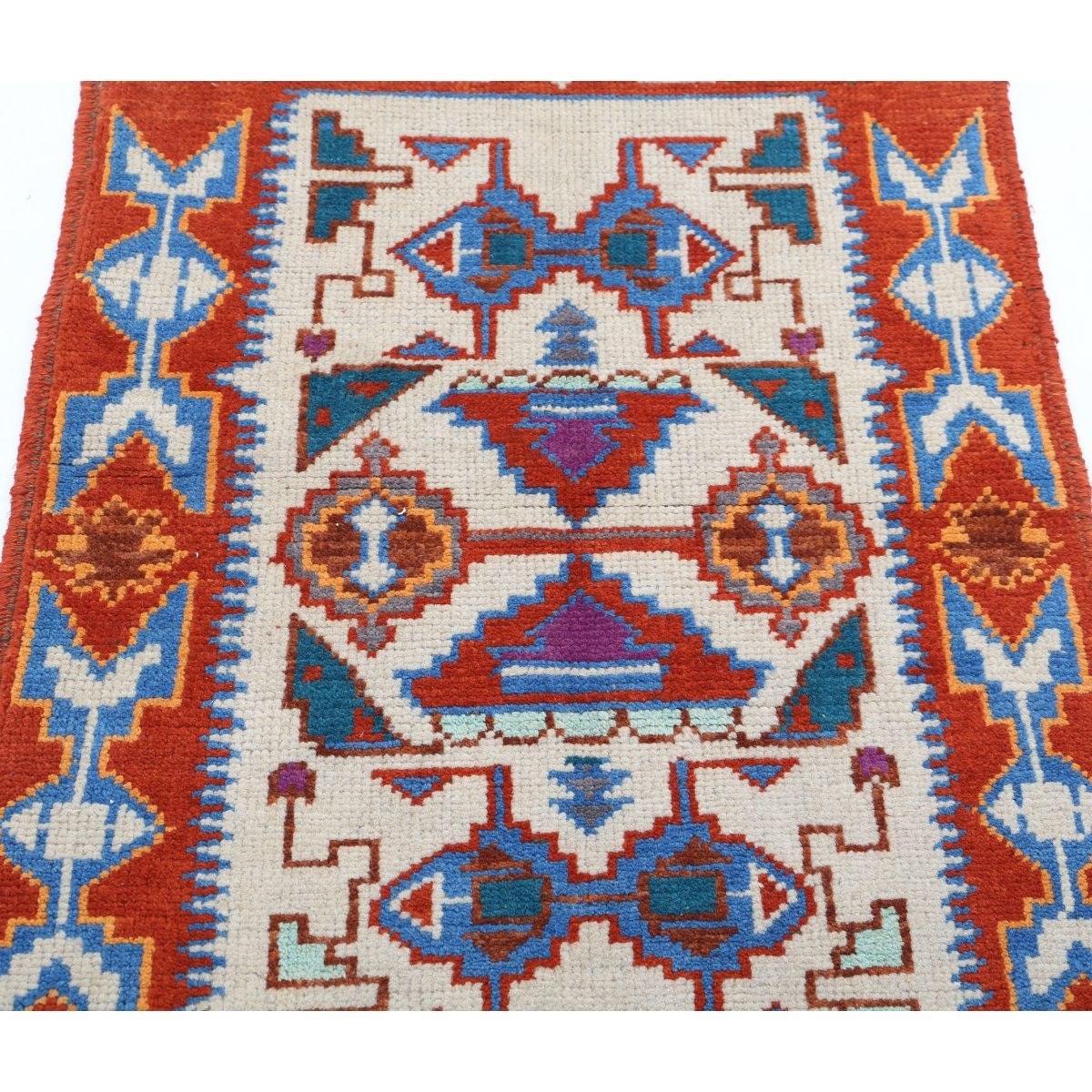 Revival 3x4 Handmade Double Knotted Washable Wool Rug - Colorful