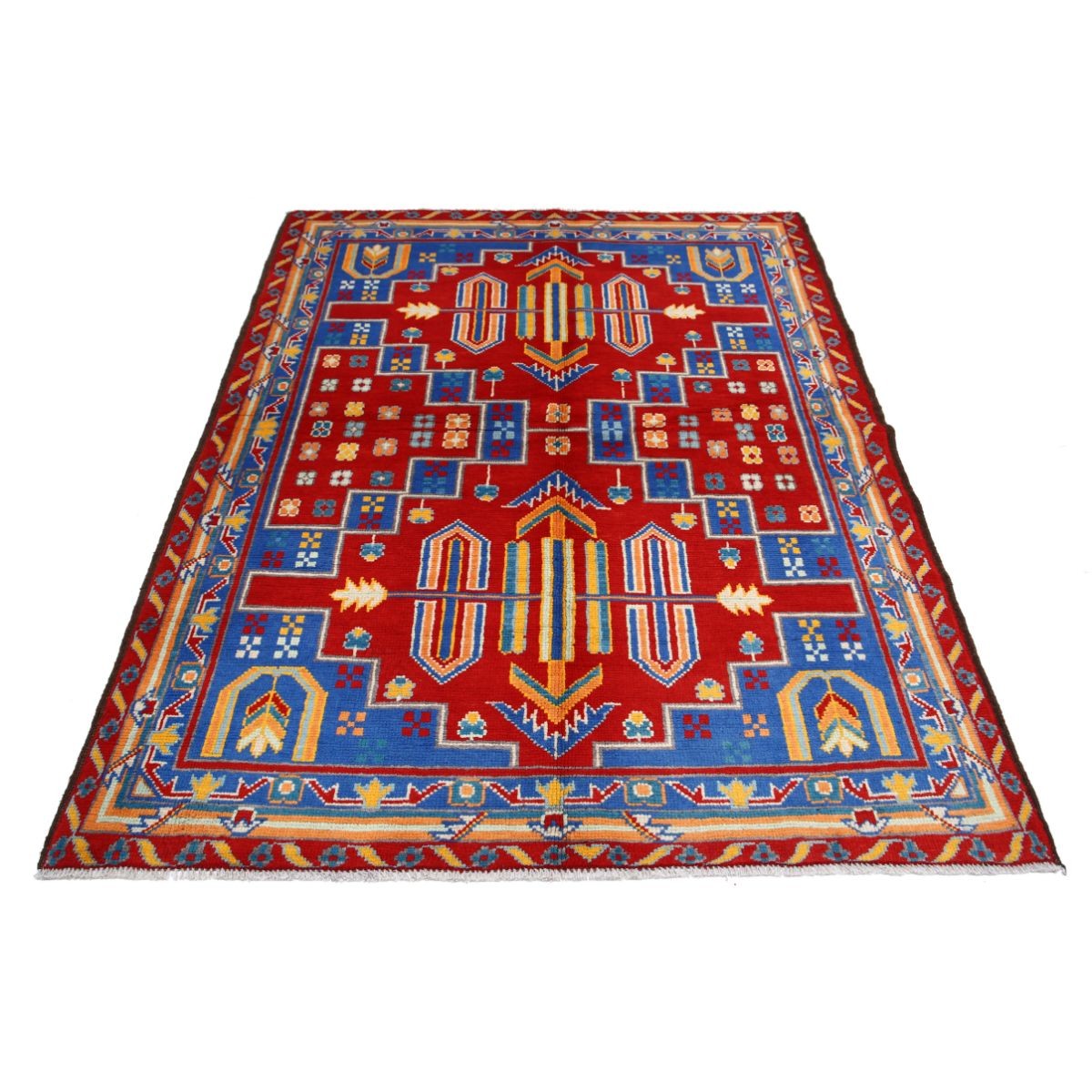 Revival 5x7 Handmade Double Knotted Washable Wool Rug - Colorful