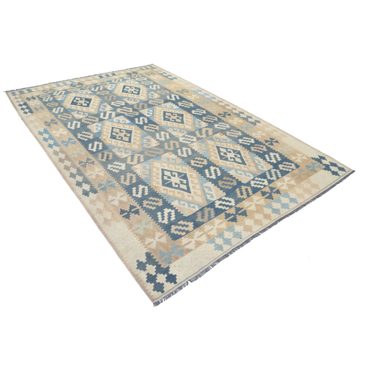 Kafkaas 7x10 Hand Woven Washable Wool Rug - Colorful