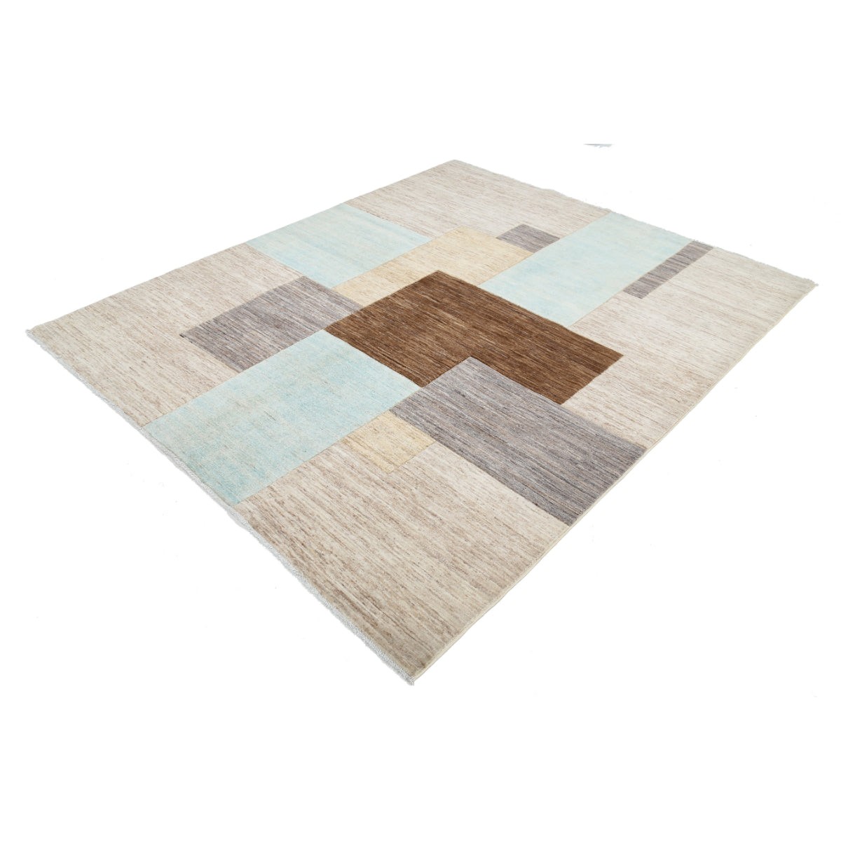 Modcar 7x8 Handmade Double Knotted Washable Wool Rug - Colorful