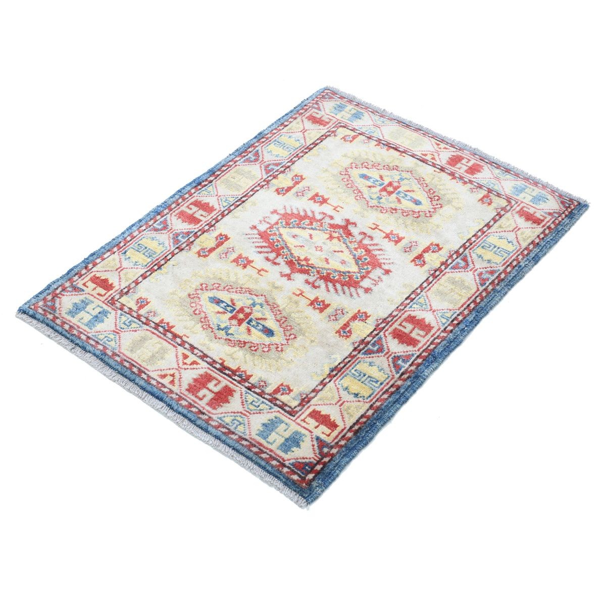 Revival 2x3 Handmade Double Knotted Washable Wool Rug - Colorful