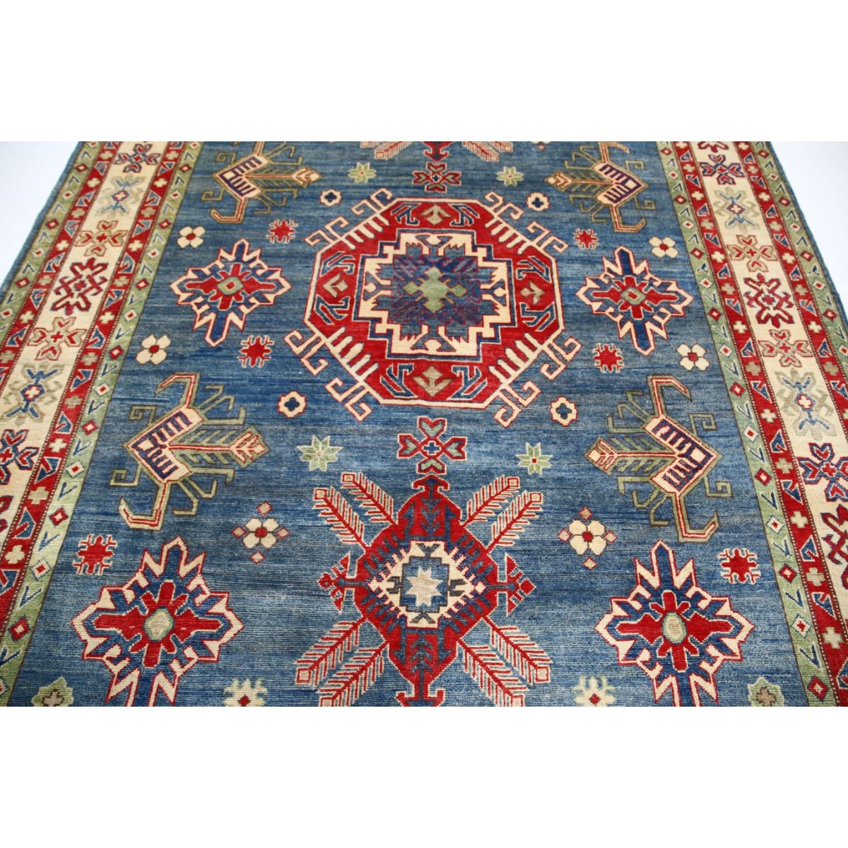 Kazak 8x10 Handmade Double Knotted Washable Wool Rug - Colorful
