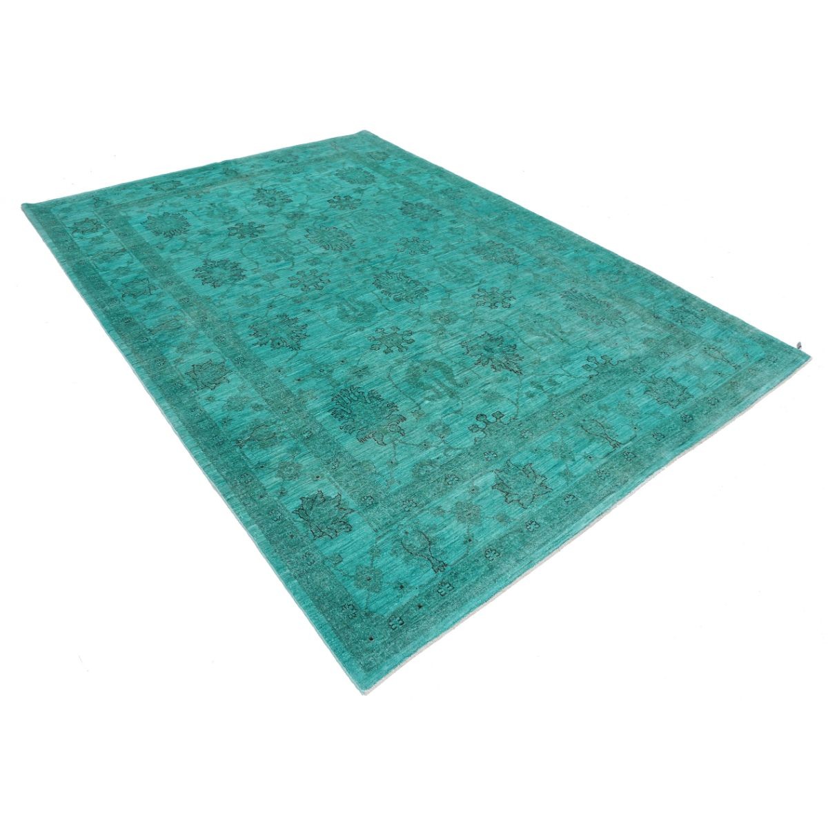 Overdye 7x10 Handmade Double Knotted Washable Wool Rug - Monochormatic