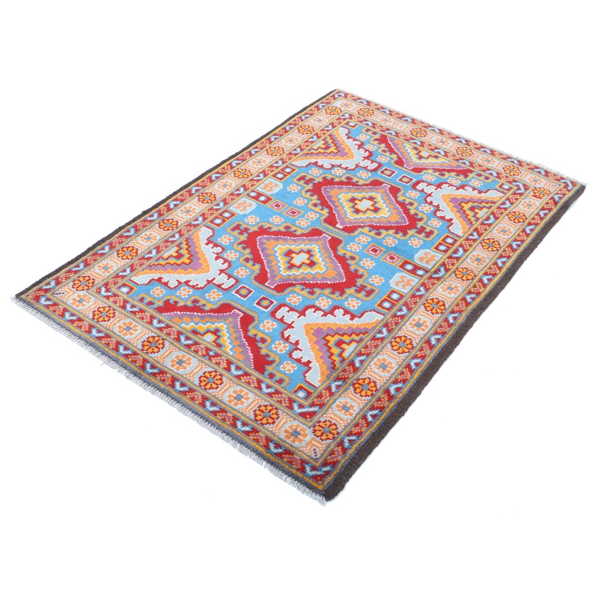 Revival 3x5 Handmade Double Knotted Washable Wool Rug - Colorful