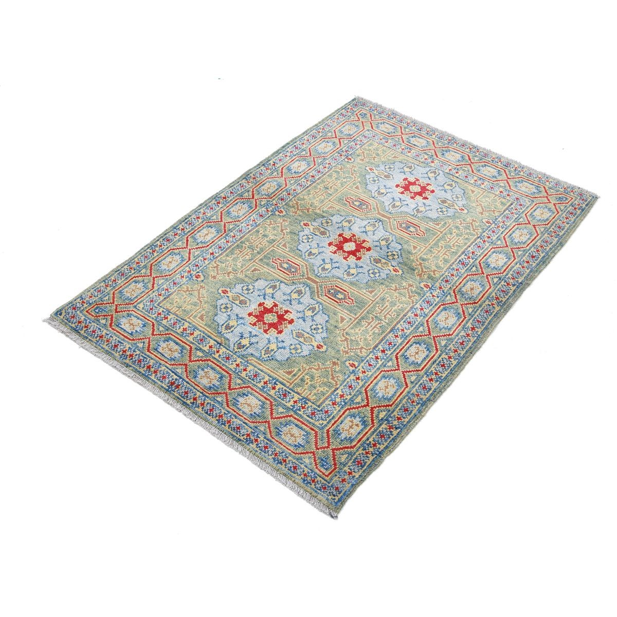 Revival 3x4 Handmade Double Knotted Washable Wool Rug - Colorful