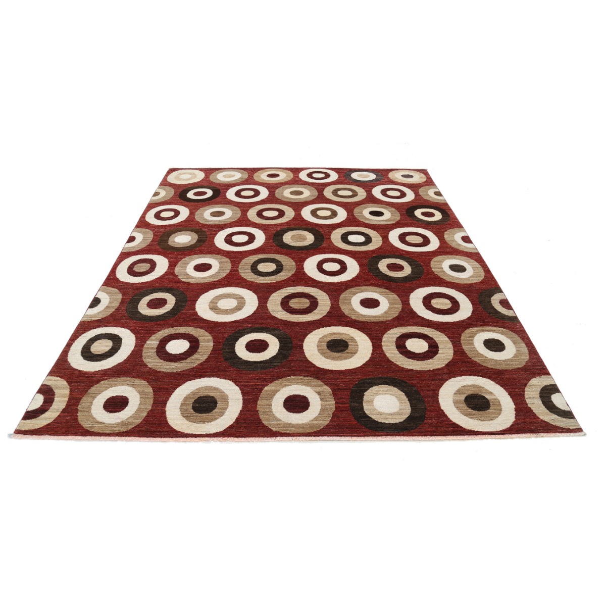 Modcar 8x9 Handmade Double Knotted Washable Wool Rug - Colorful