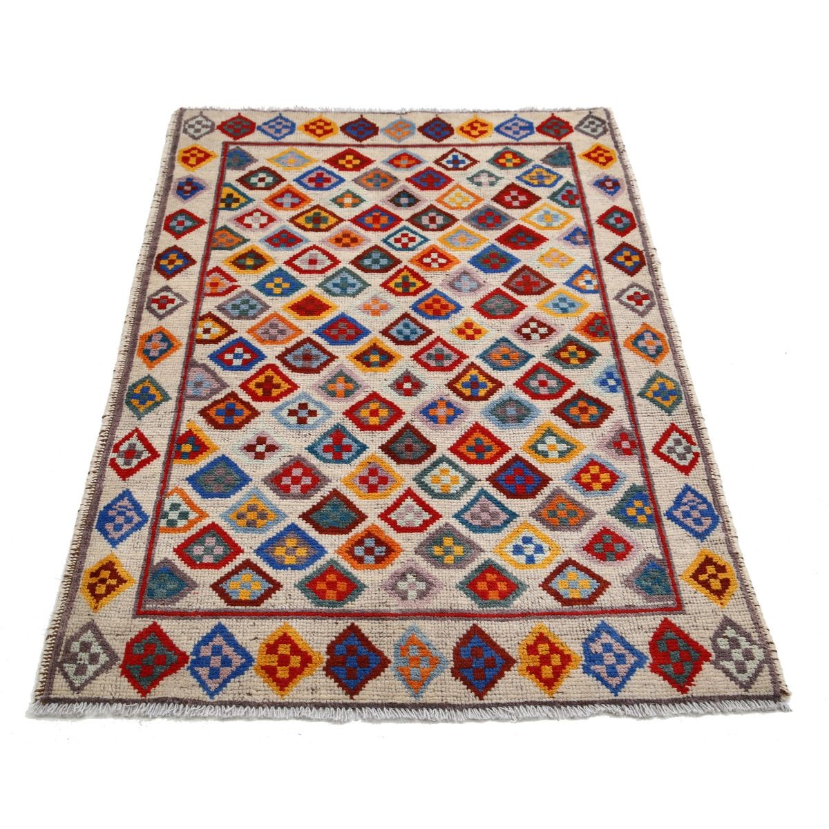 Revival 3x5 Handmade Double Knotted Washable Wool Rug - Colorful