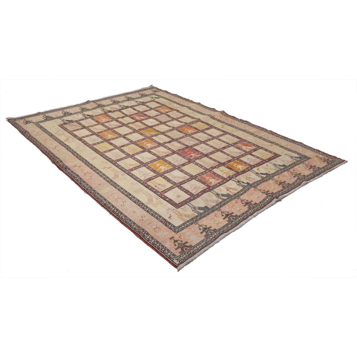 Silki 7x9 Hand Woven Washable Silk Rug - Colorful