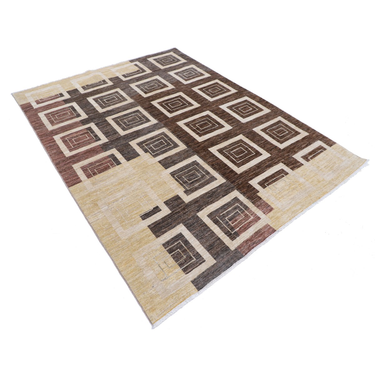 Modcar 6x8 Handmade Double Knotted Washable Wool Rug - Colorful