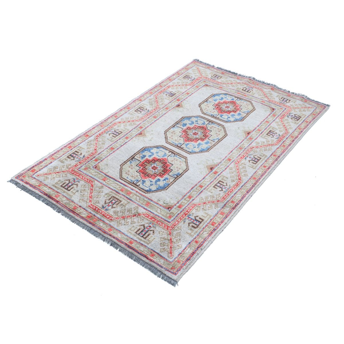 Revival 3x5 Handmade Double Knotted Washable Wool Rug - Colorful