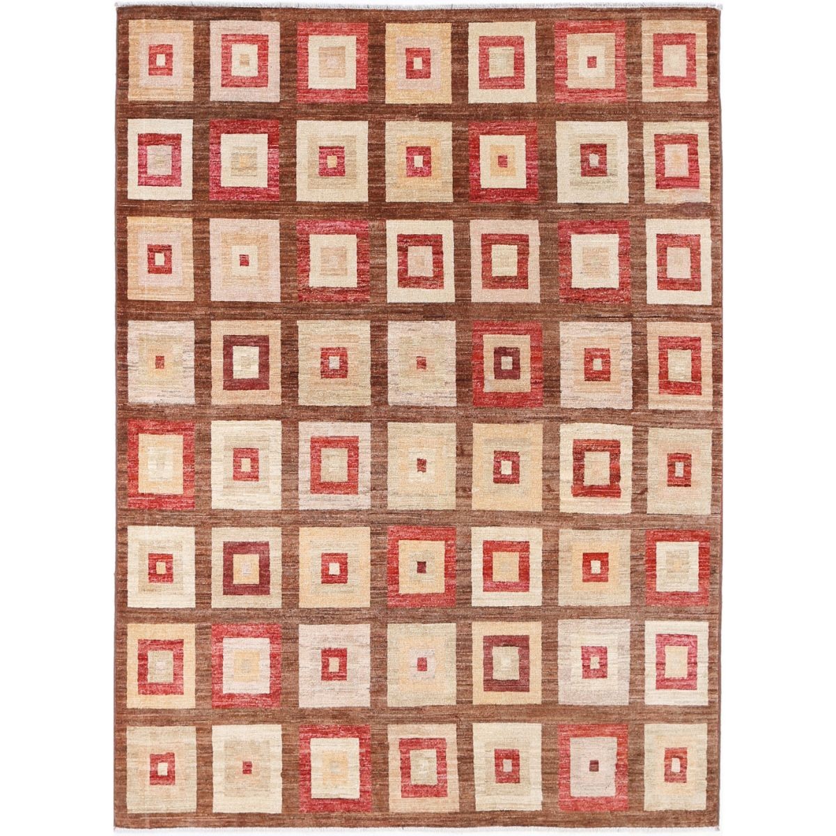 Modcar 5x7 Handmade Double Knotted Washable Wool Rug - Colorful