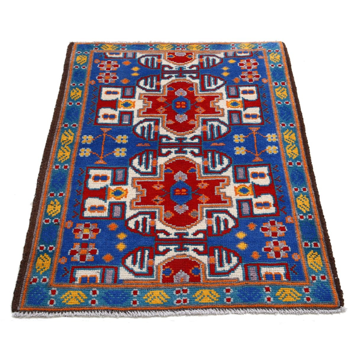 Revival 3x4 Handmade Double Knotted Washable Wool Rug - Colorful