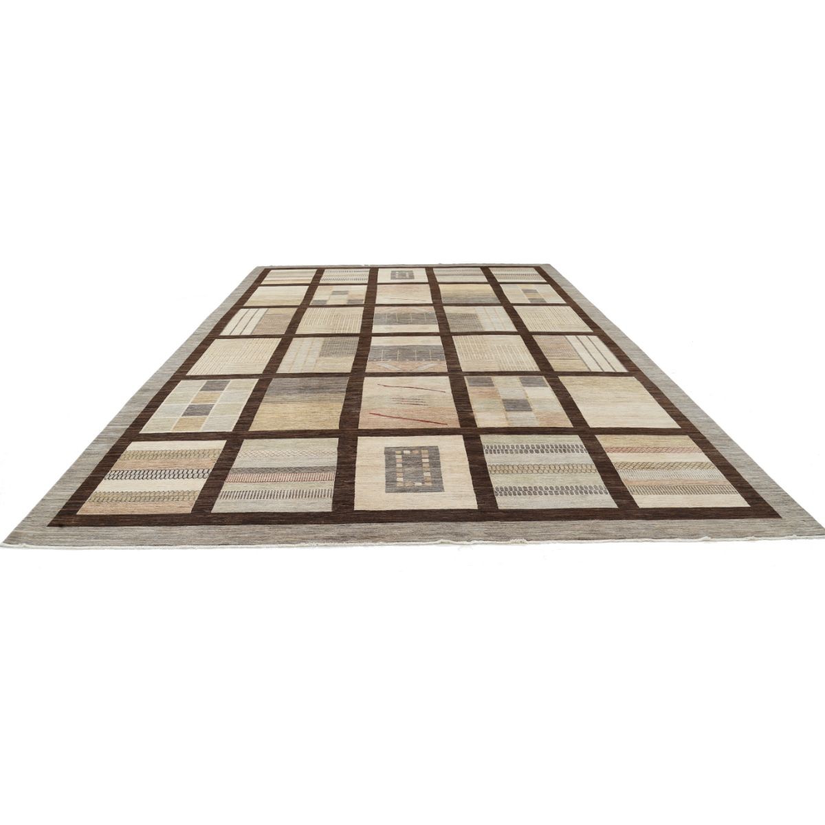 Modcar 12x17 Handmade Double Knotted Washable Wool Rug - Colorful