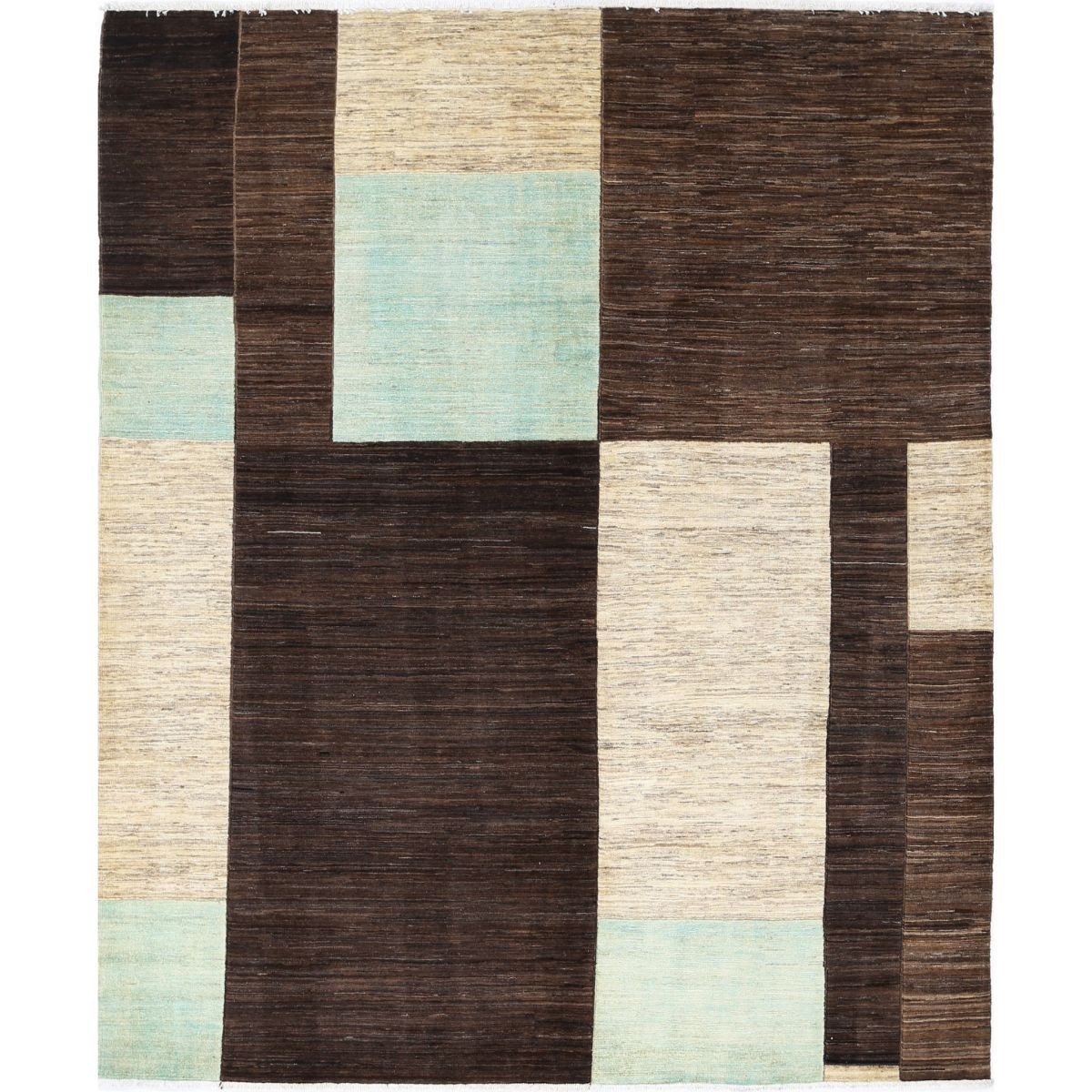 Modcar 7x8 Handmade Double Knotted Washable Wool Rug - Colorful