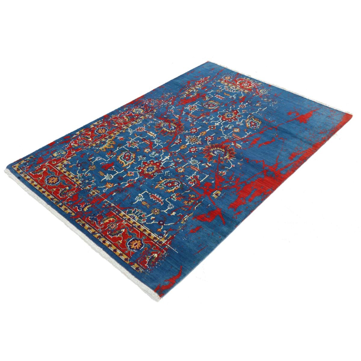 Gulshan 4x6 Machine-Made Washable Wool Rug - Colorful