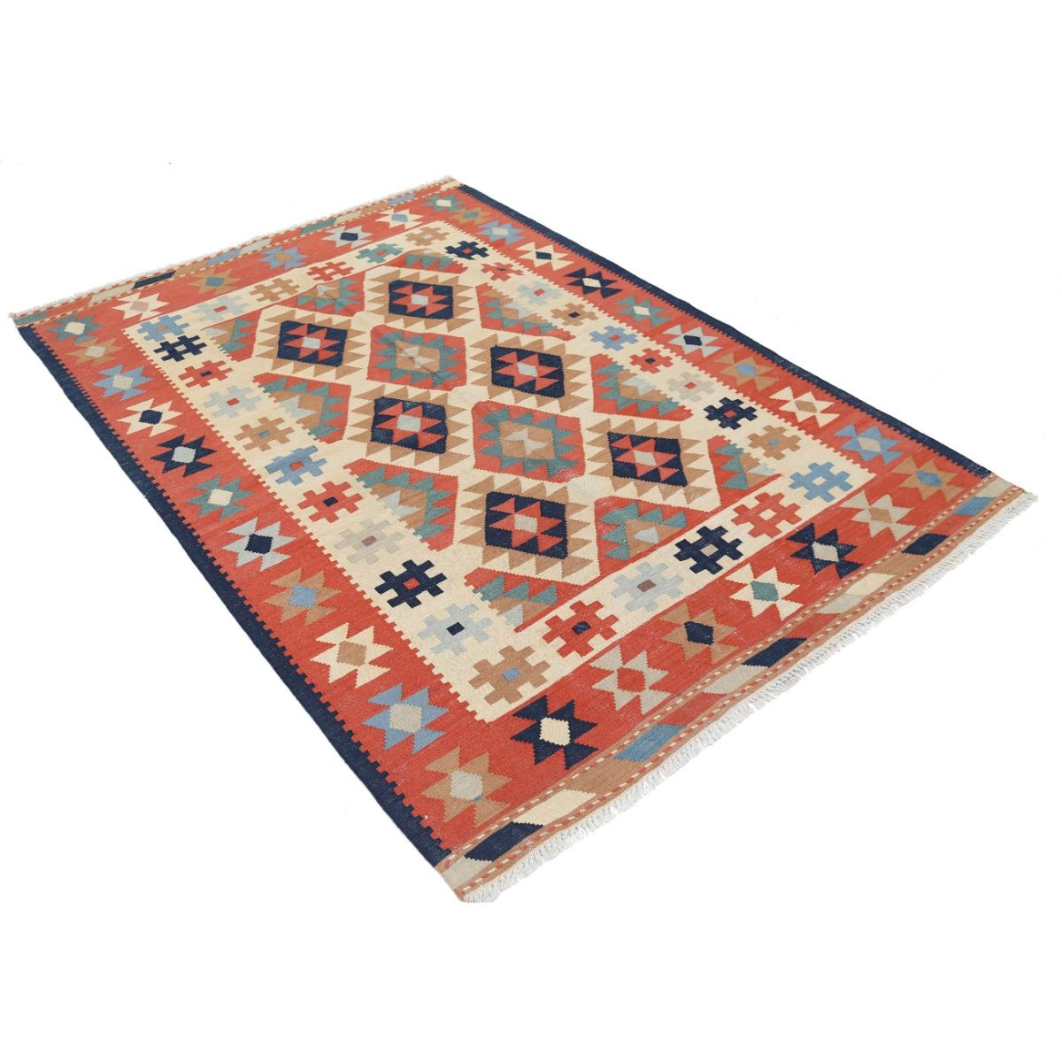 Kafkaas 5x7 Hand Woven Washable Wool Rug - Colorful