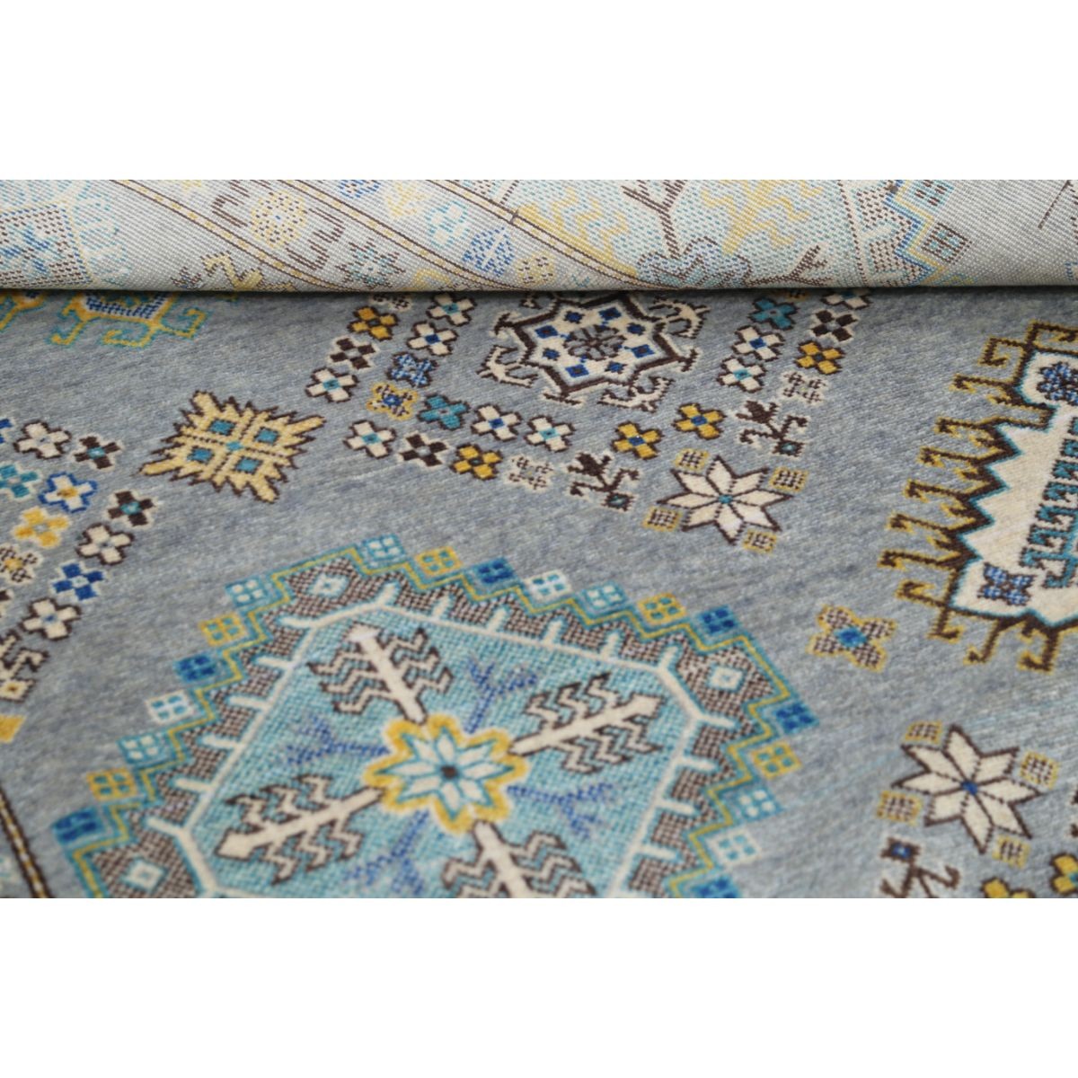 Kazak 8x9 Machine-Made Washable Wool Rug - Colorful