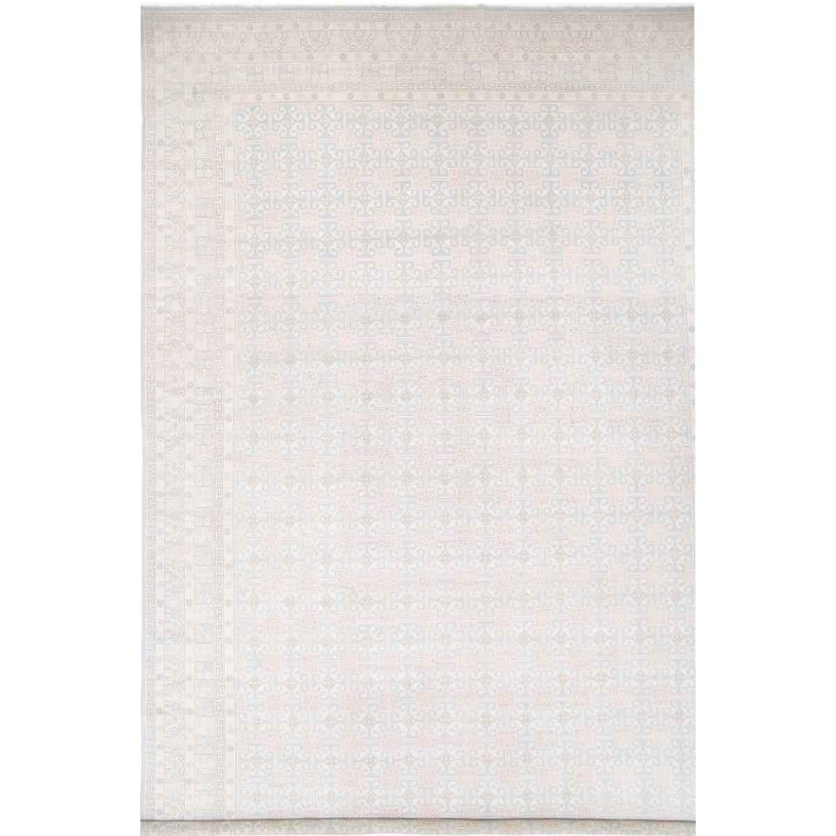 Khotan 17x25 Handmade Double Knotted Washable Wool Rug - Soft Hues