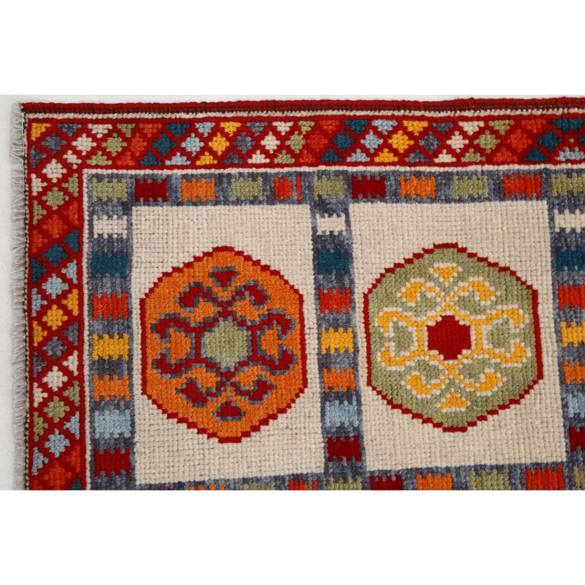 Revival 3x4 Handmade Double Knotted Washable Wool Rug - Colorful