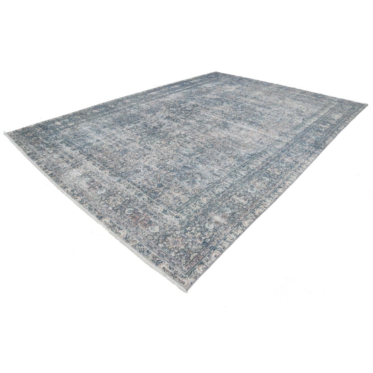 Vintage 11x15 Handmade Double Knotted Washable Wool Rug - Soft Hues