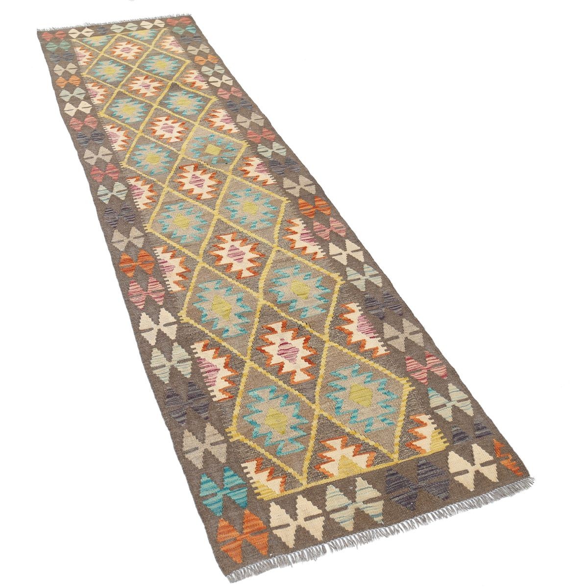 Maimana 3x9 Hand Woven Washable Wool Runner - Colorful