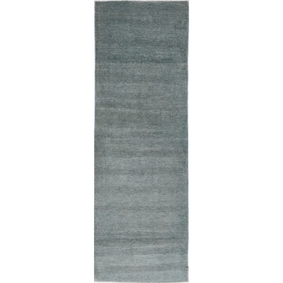 Fine 3x10 Handmade Double Knotted Washable Wool Runner - Monochormatic