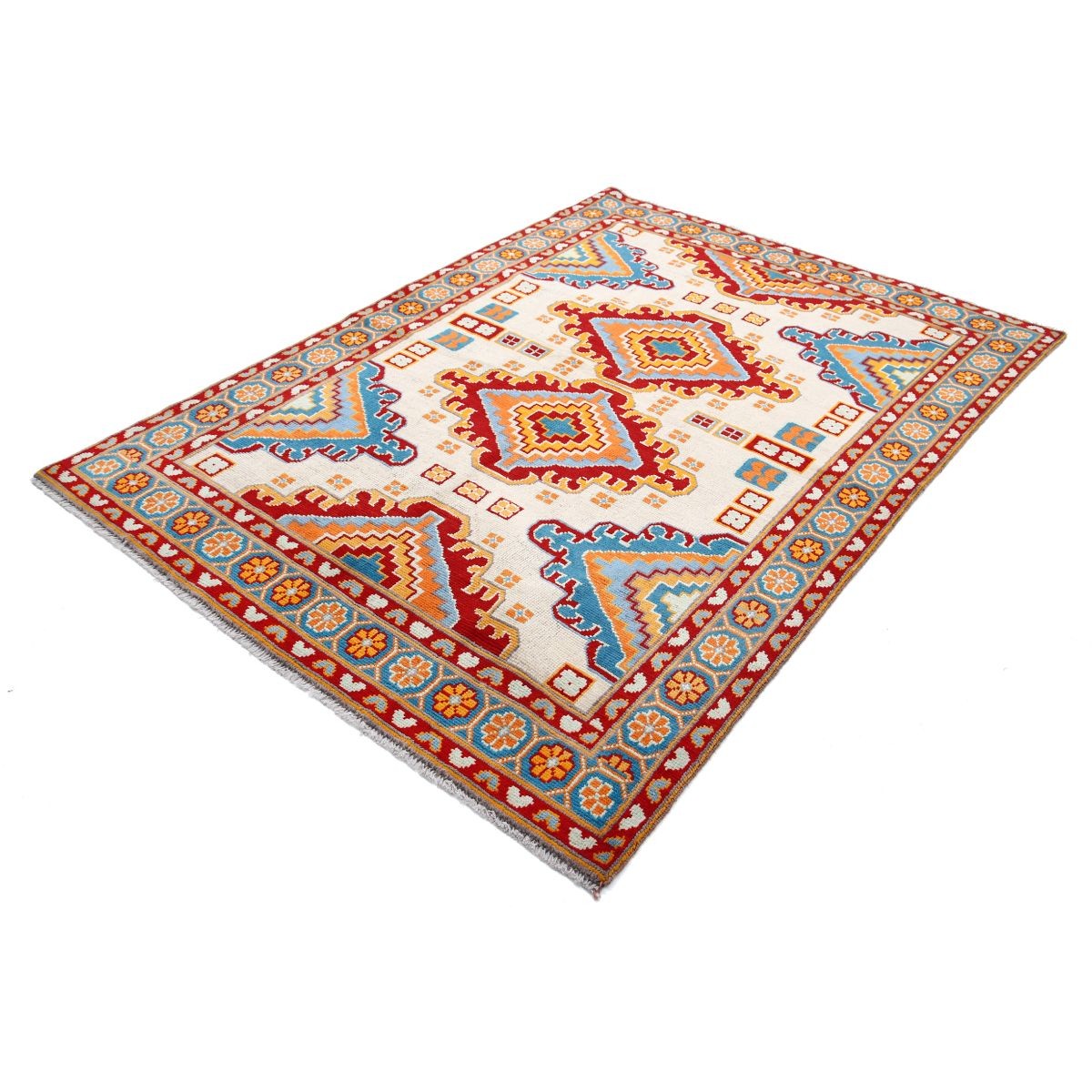 Revival 6x8 Handmade Double Knotted Washable Wool Rug - Colorful