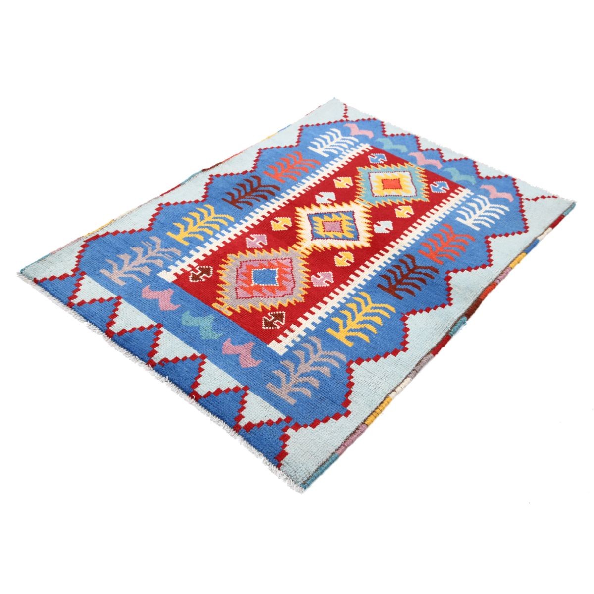 Revival 3x5 Handmade Double Knotted Washable Wool Rug - Colorful