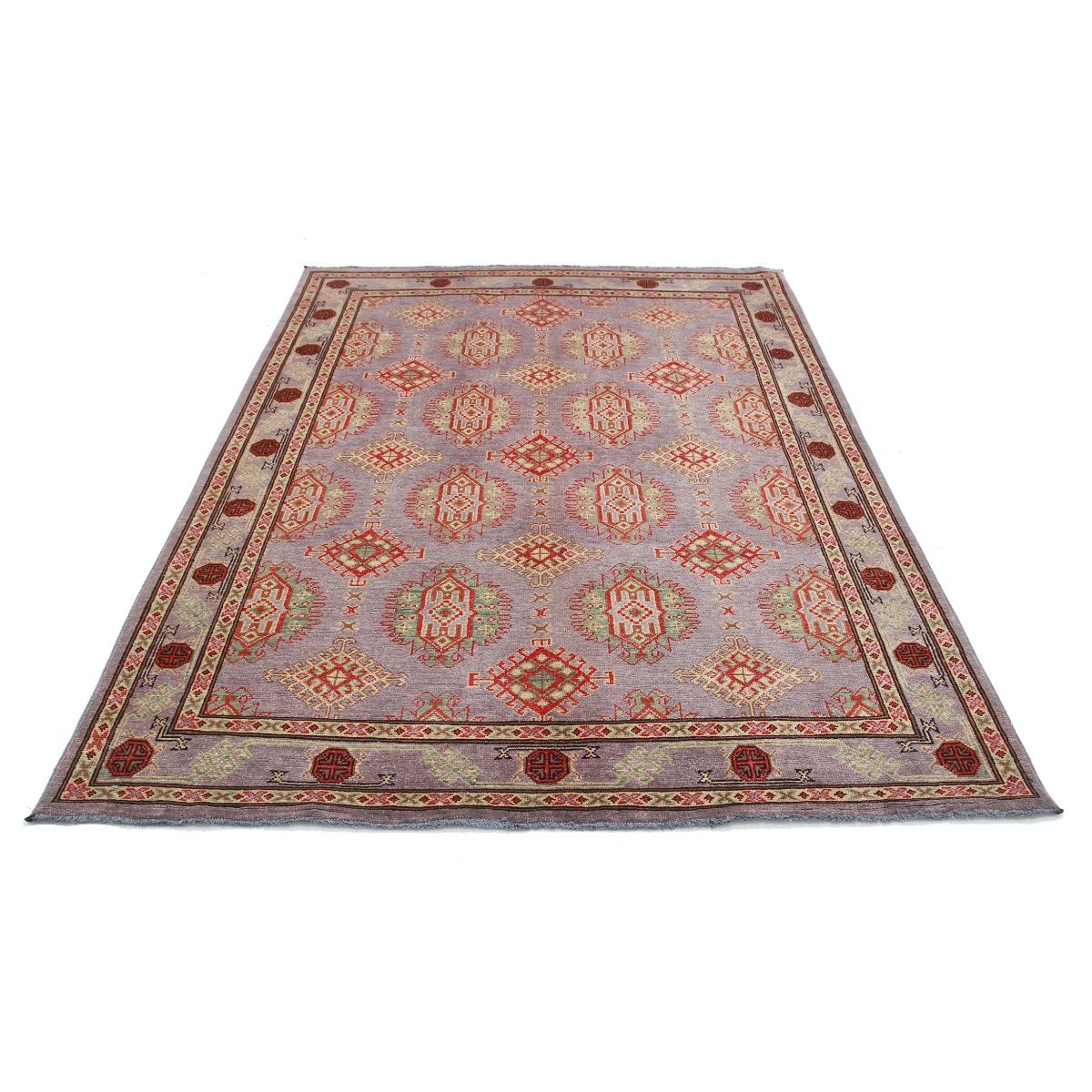 Revival 6x8 Handmade Double Knotted Washable Wool Rug - Colorful