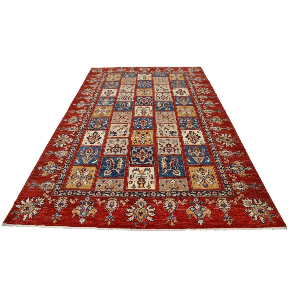 Bakhtiari 6x10 Handmade Double Knotted Washable Wool Rug - Colorful