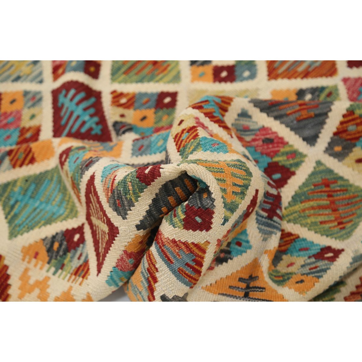 Maimana 5x7 Hand Woven Washable Wool Rug - Colorful
