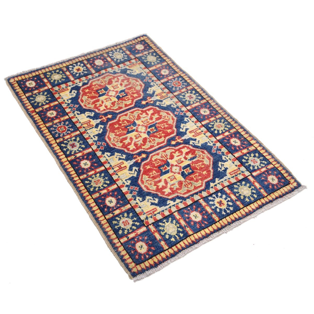Revival 2x3 Handmade Double Knotted Washable Wool Rug - Colorful