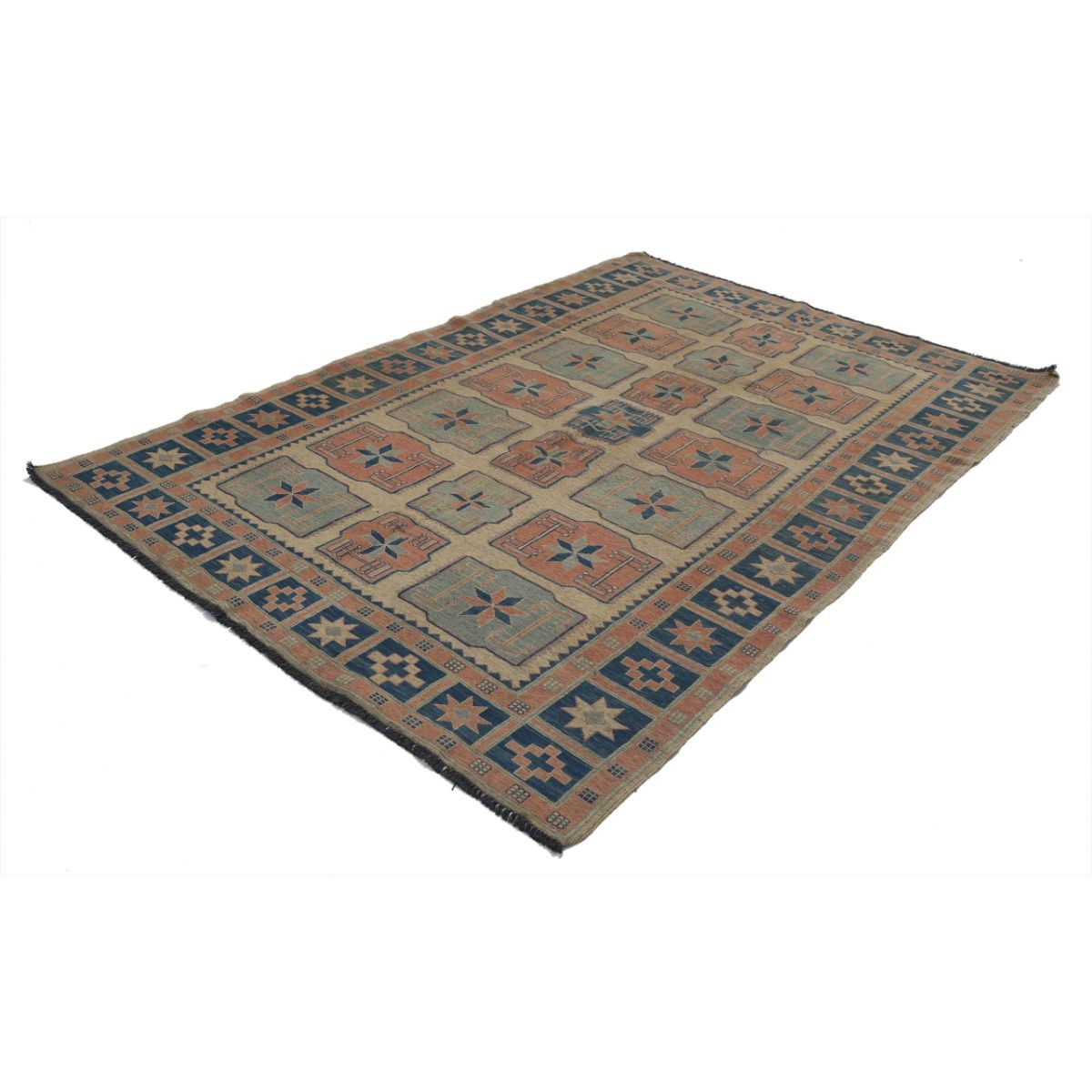 Sumak 6x9 Hand Woven Washable Wool Rug - Colorful