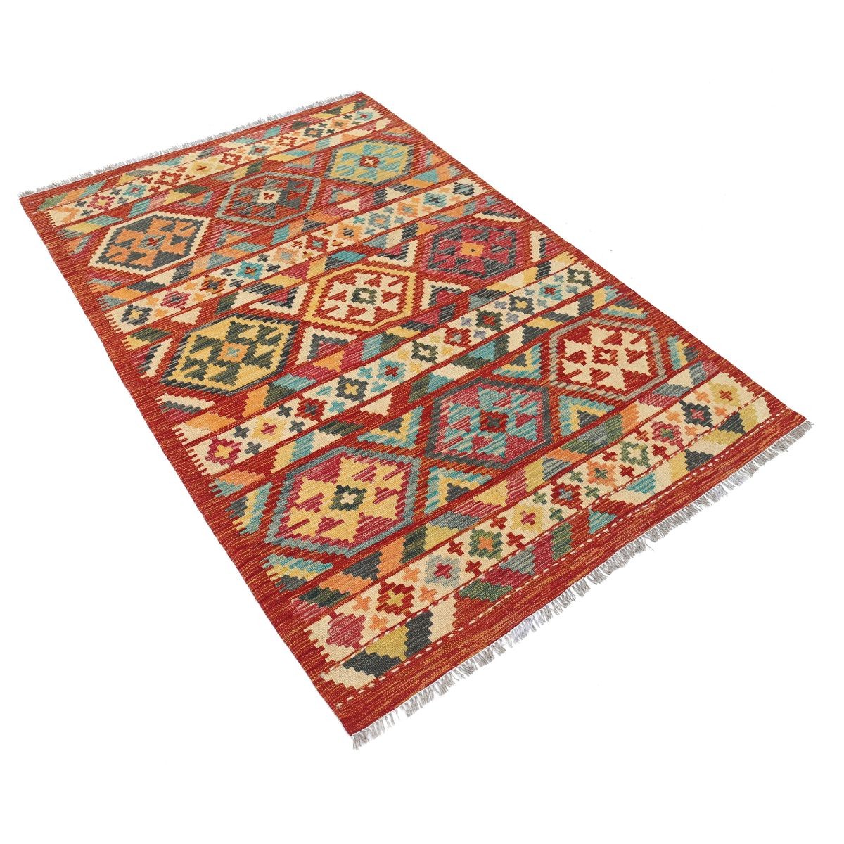 Maimana 4x6 Hand Woven Washable Wool Rug - Colorful