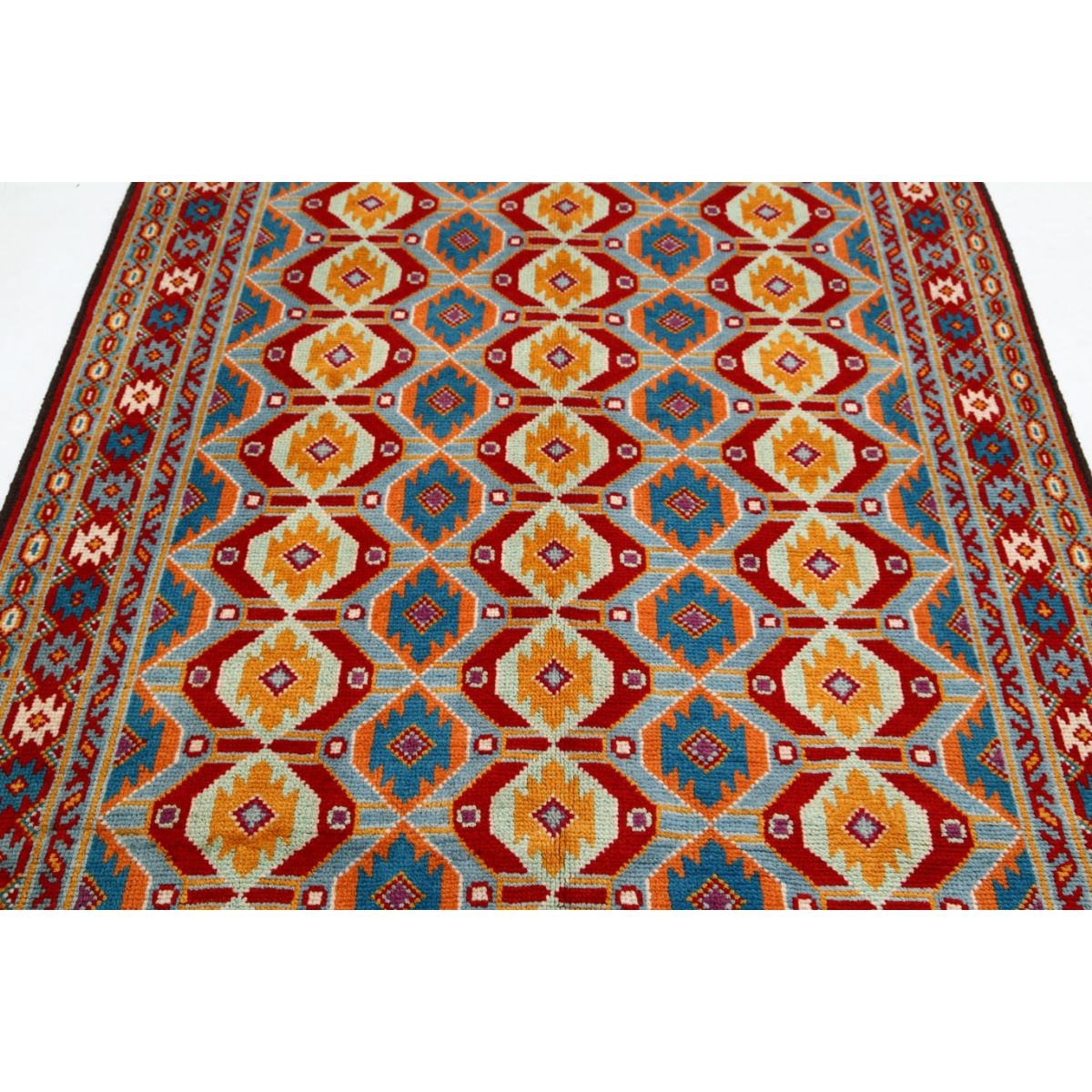 Revival 5x7 Handmade Double Knotted Washable Wool Rug - Colorful