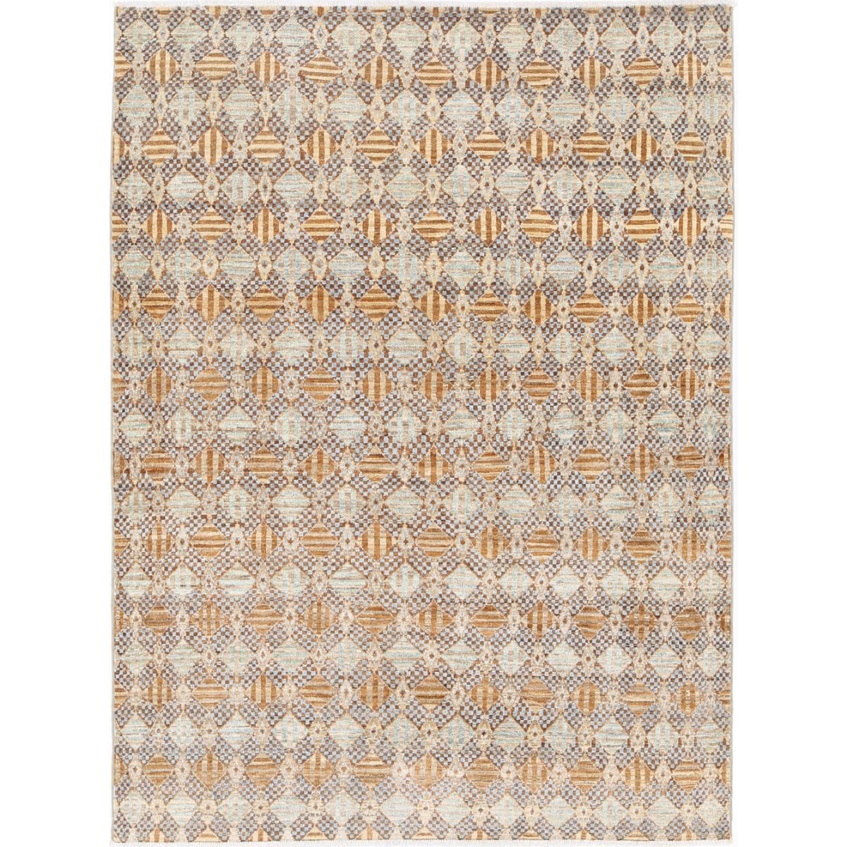 Modcar 5x7 Handmade Double Knotted Washable Wool Rug - Colorful
